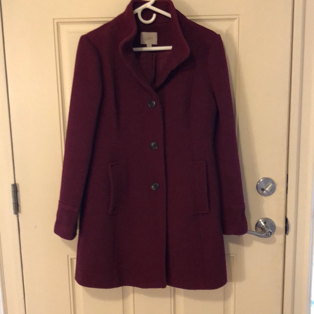 Loft Brand Casual/Dressy Burgundy lined Coat